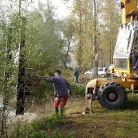 Pose des vannes à la gravière AAPPMA Seltz